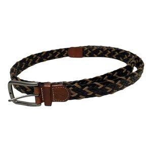 Nautica Laced Brown Leather & Rope Braided Belt - Men's Size 38-40
